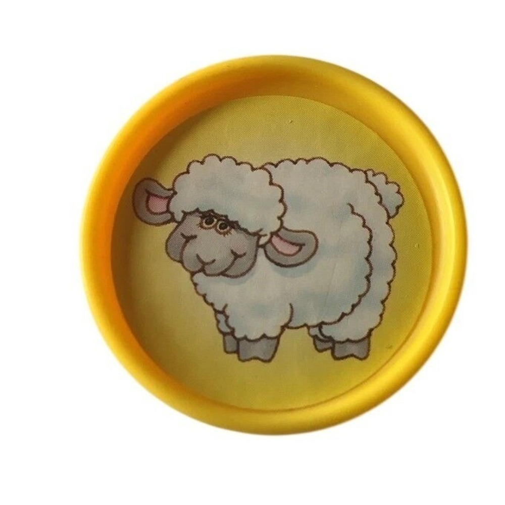 VINTAGE FISHER PRICE BARNYARD BINGO YELLOW SHEEP ANIMAL COIN REPLACEMENT